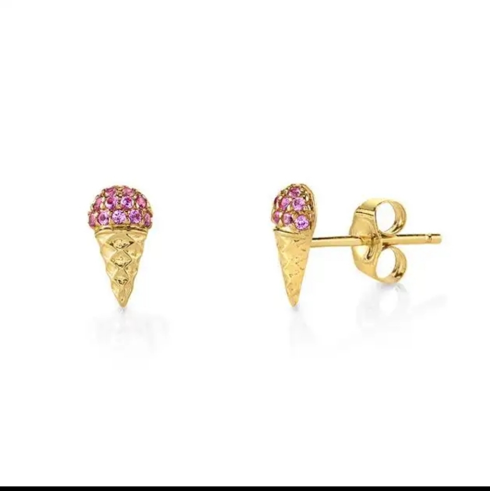 🍦 Ice Cream Earrings 925 Silver 18K Gold Plated